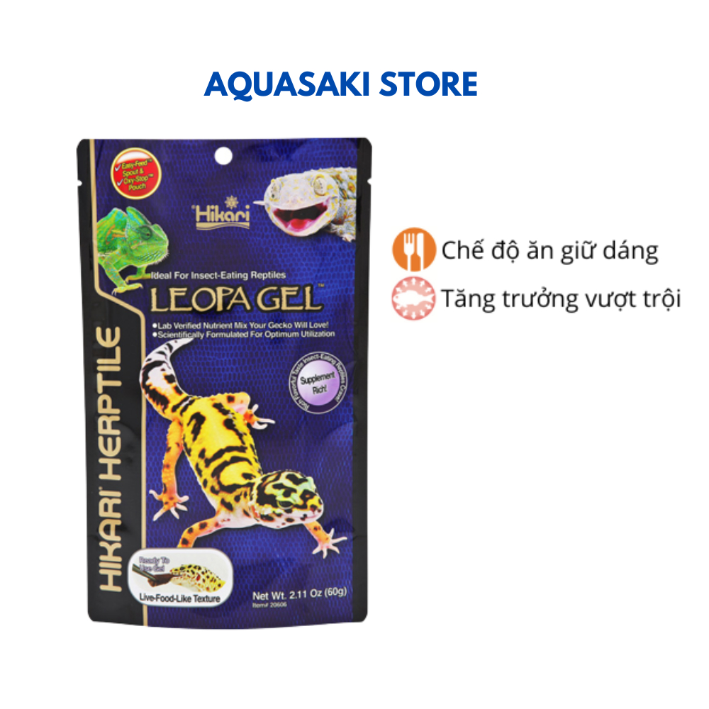 Thức ăn cho thằn lằn da báo Leopard Gecko Hikari Leopagel 60g